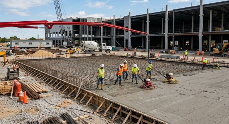 Commercial Slab Construction in Fredericksburg, VA